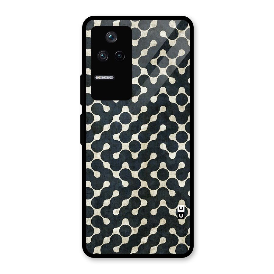 Black Maze Design Glass Back Case for Poco F4 5G