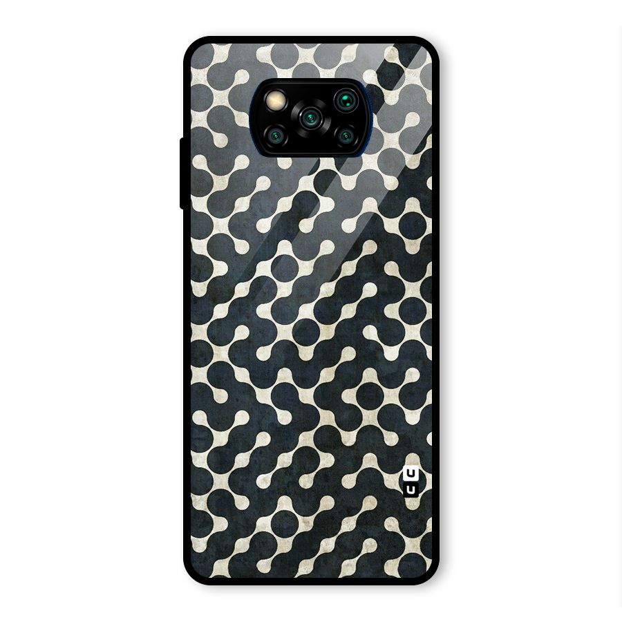 Black Maze Design Glass Back Case for Poco X3 Pro