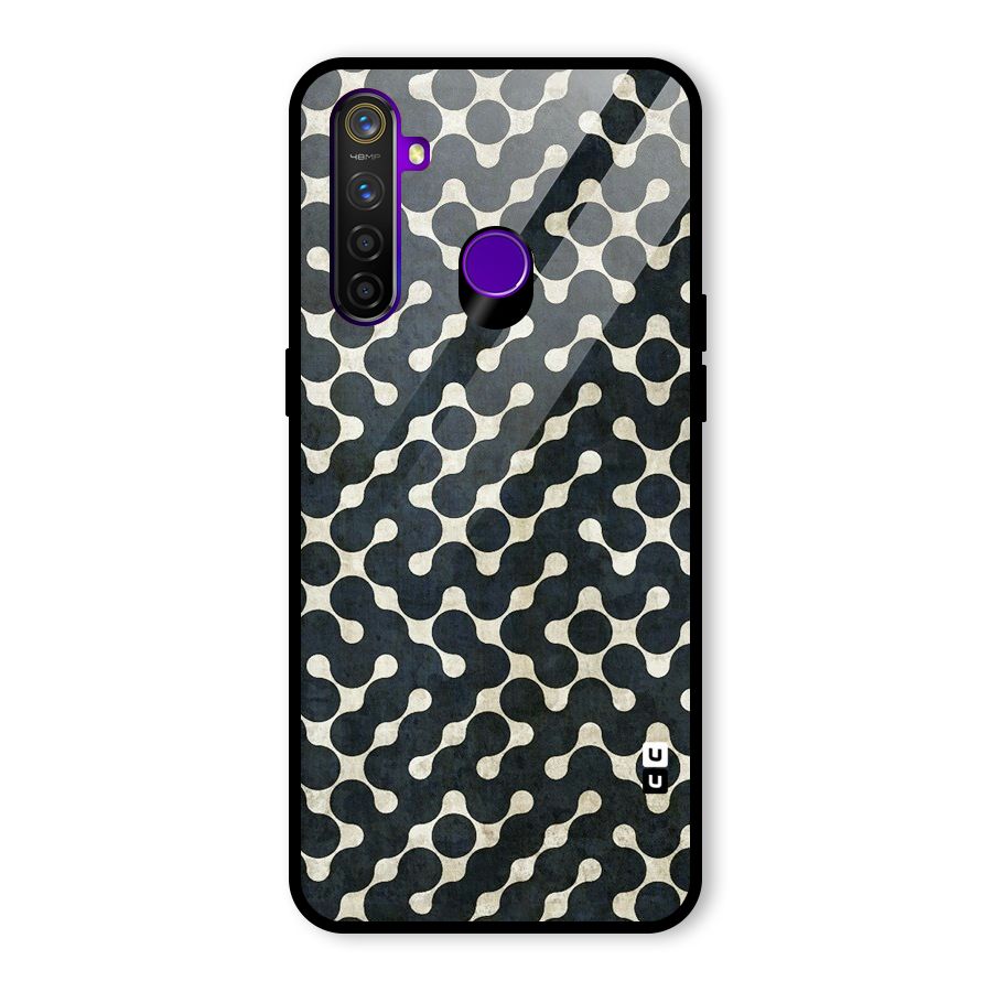 Black Maze Design Glass Back Case for Realme 5 Pro