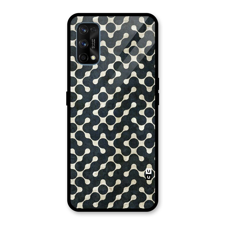 Black Maze Design Glass Back Case for Realme 7 Pro