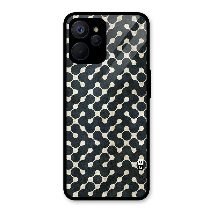 Black Maze Design Glass Back Case for Realme 9i 5G