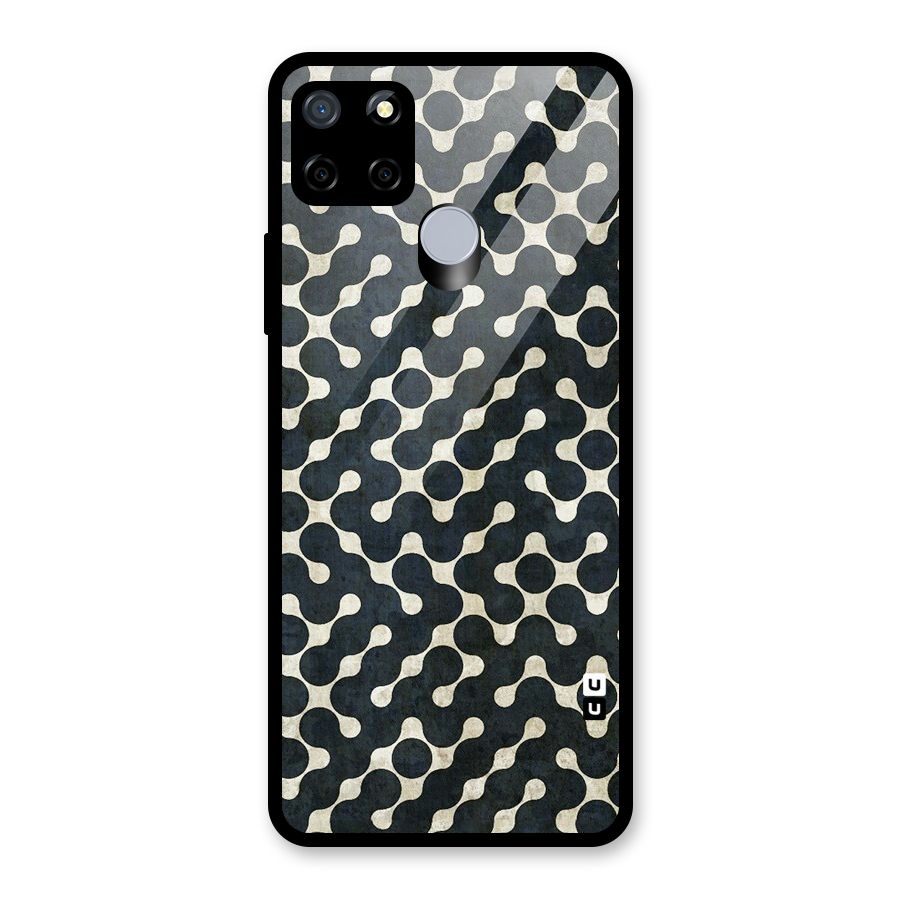 Black Maze Design Glass Back Case for Realme C12