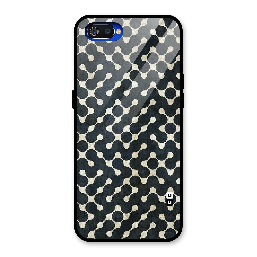 Black Maze Design Glass Back Case for Realme C2