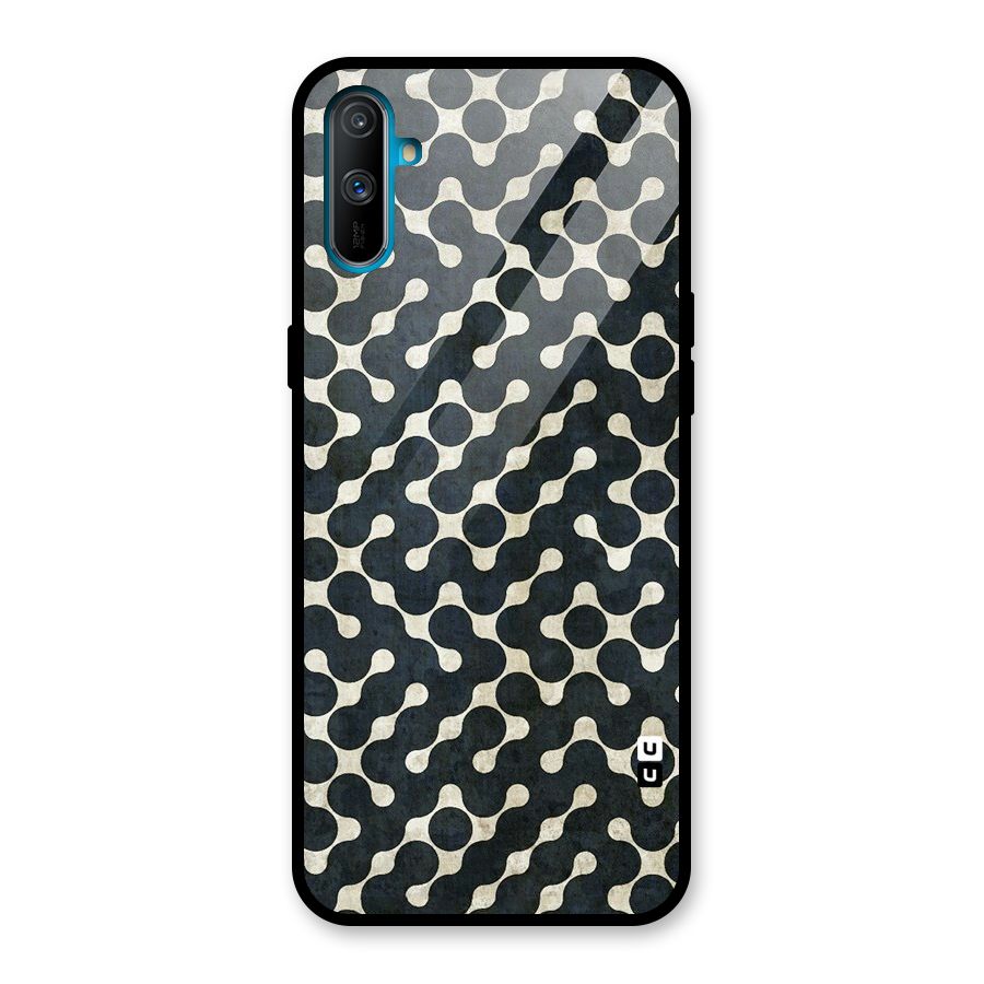 Black Maze Design Glass Back Case for Realme C3