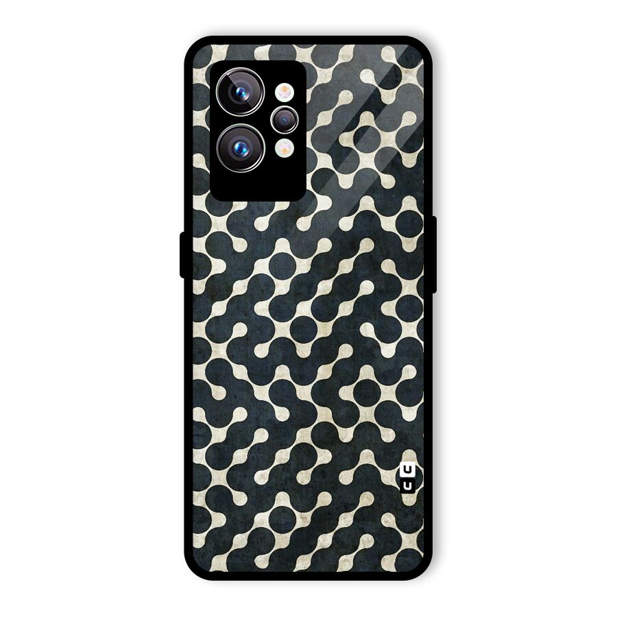 Black Maze Design Glass Back Case for Realme GT2 Pro