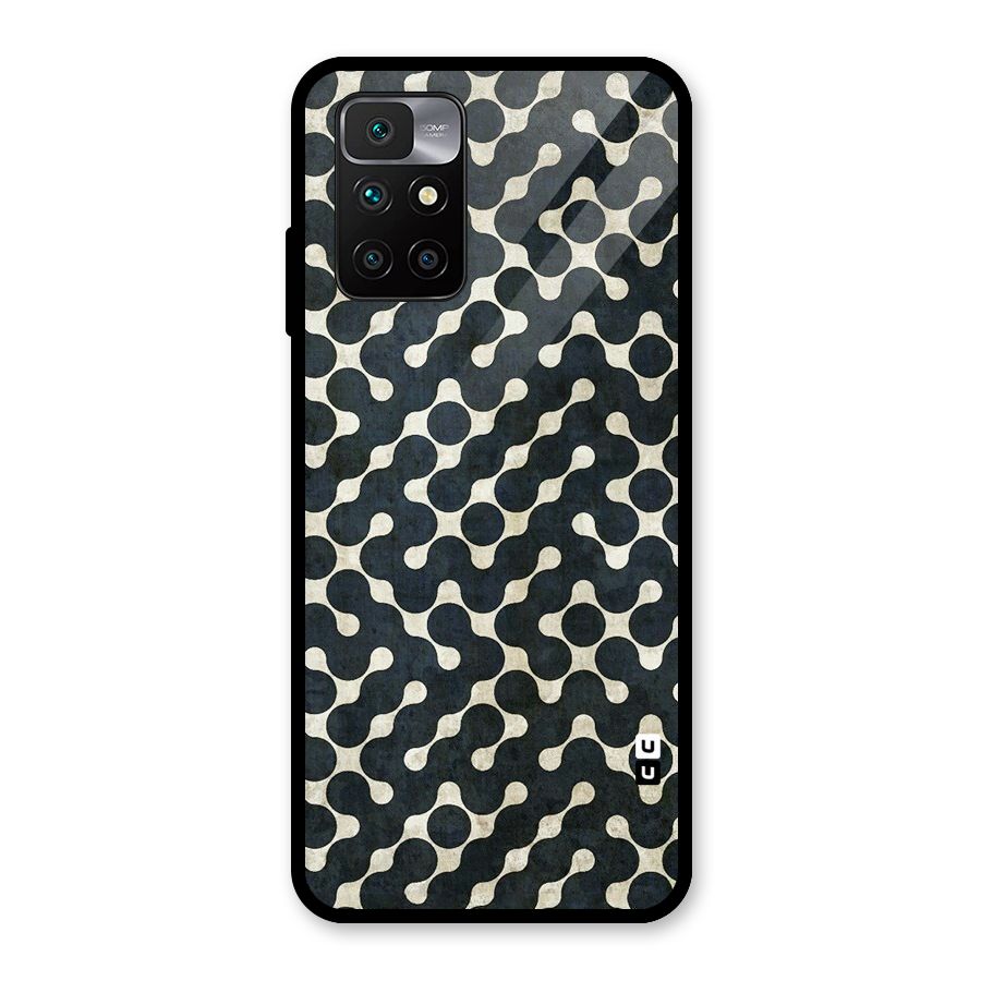Black Maze Design Glass Back Case for Redmi 10 Prime