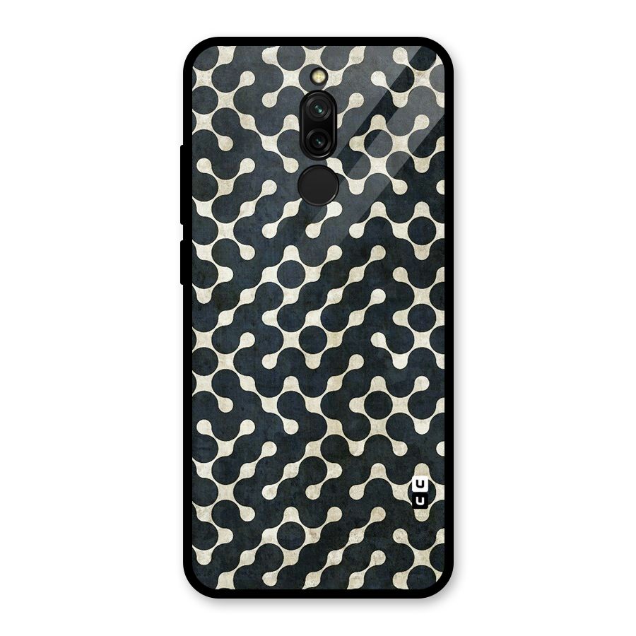Black Maze Design Glass Back Case for Redmi 8
