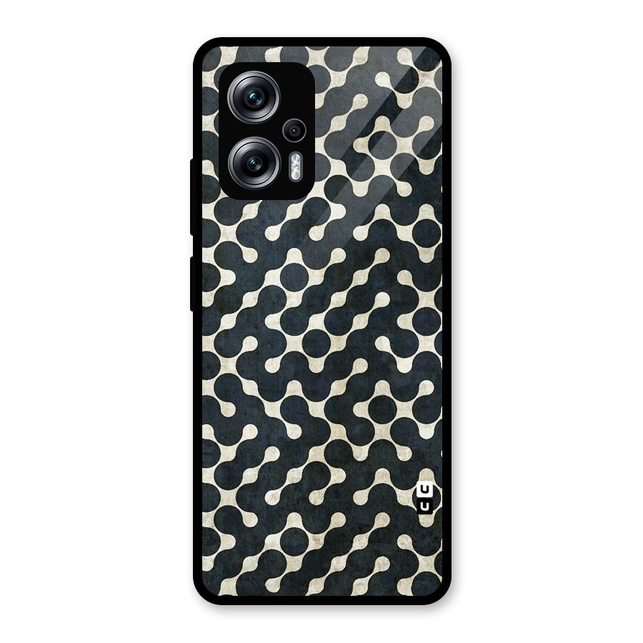 Black Maze Design Glass Back Case for Redmi K50i