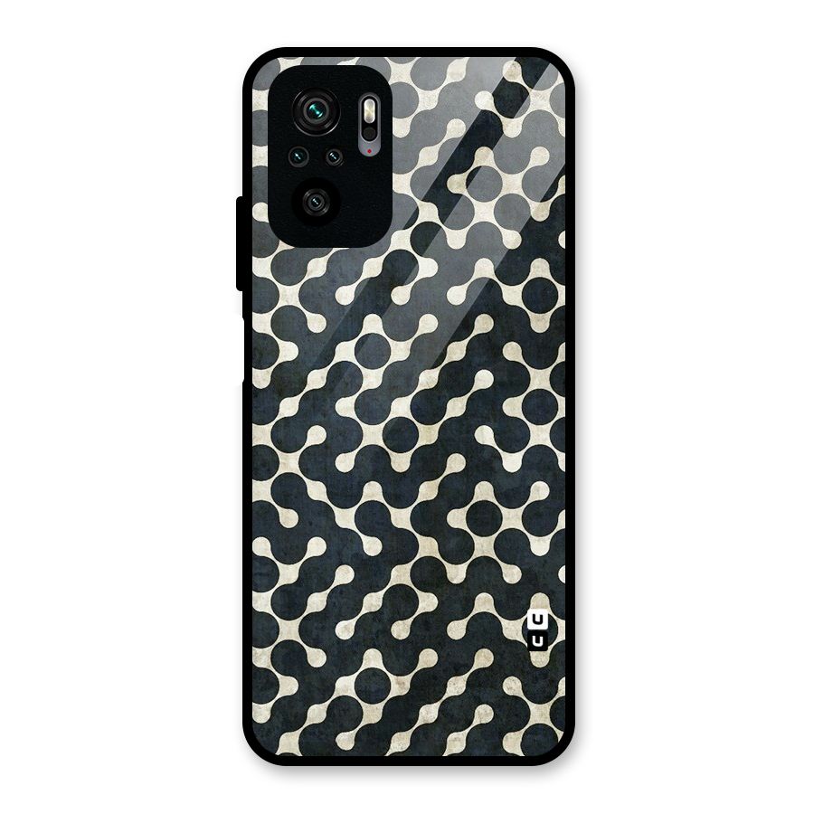 Black Maze Design Glass Back Case for Redmi Note 10S