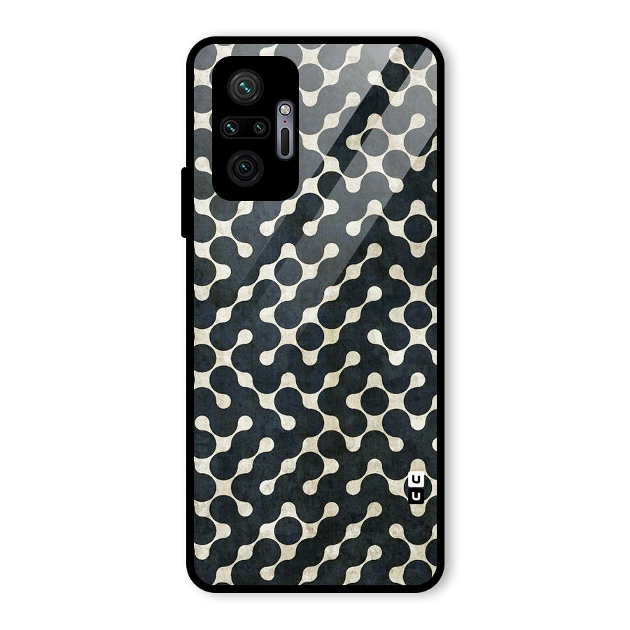 Black Maze Design Glass Back Case for Redmi Note 10 Pro