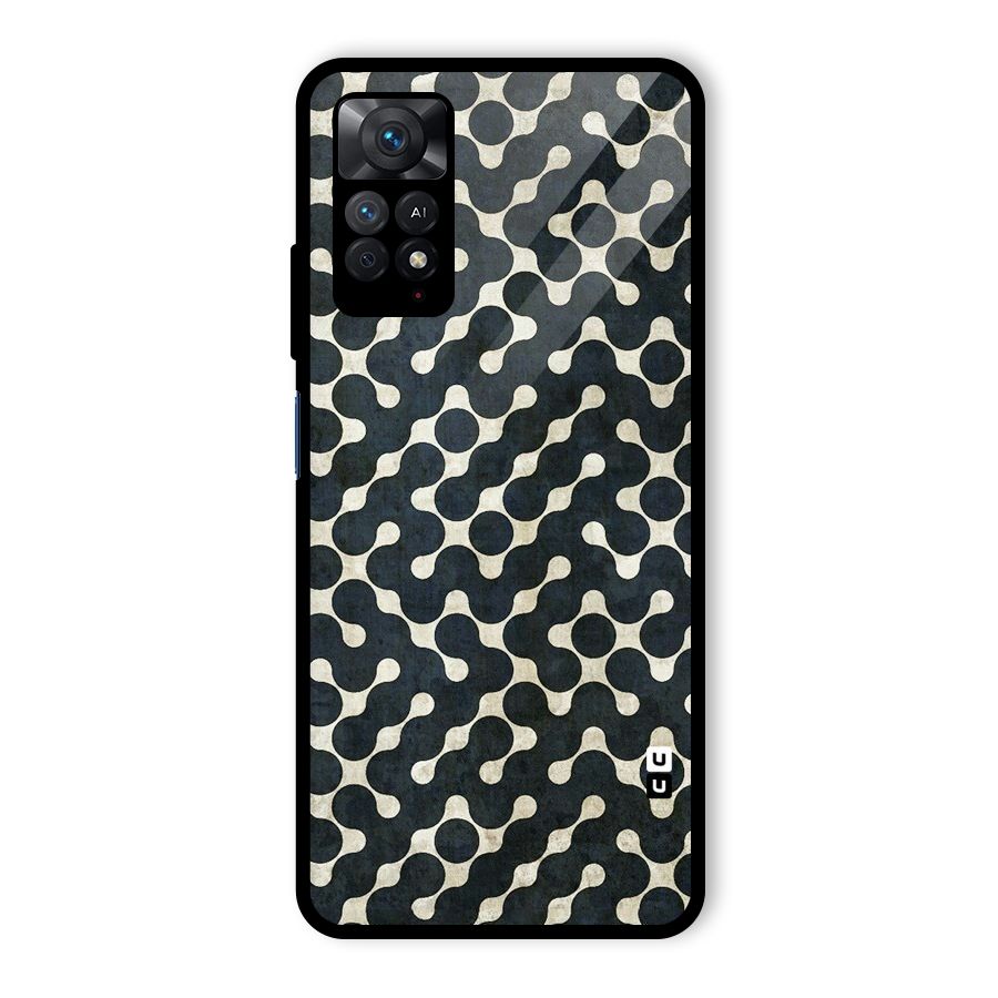 Black Maze Design Glass Back Case for Redmi Note 11 Pro