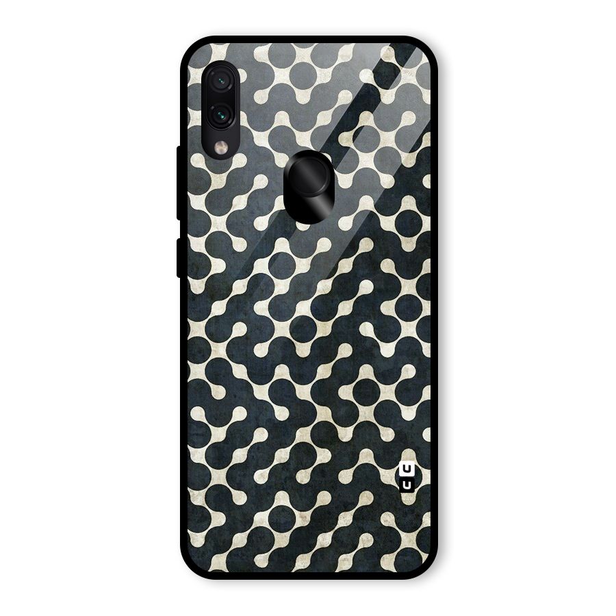 Black Maze Design Glass Back Case for Redmi Note 7