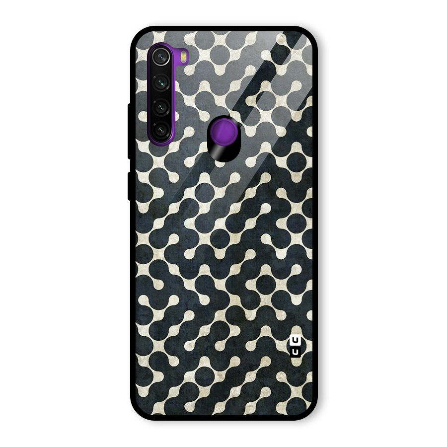 Black Maze Design Glass Back Case for Redmi Note 8