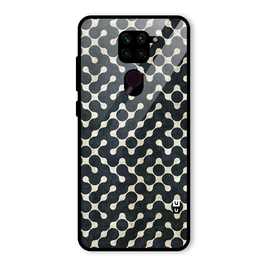 Black Maze Design Glass Back Case for Redmi Note 9