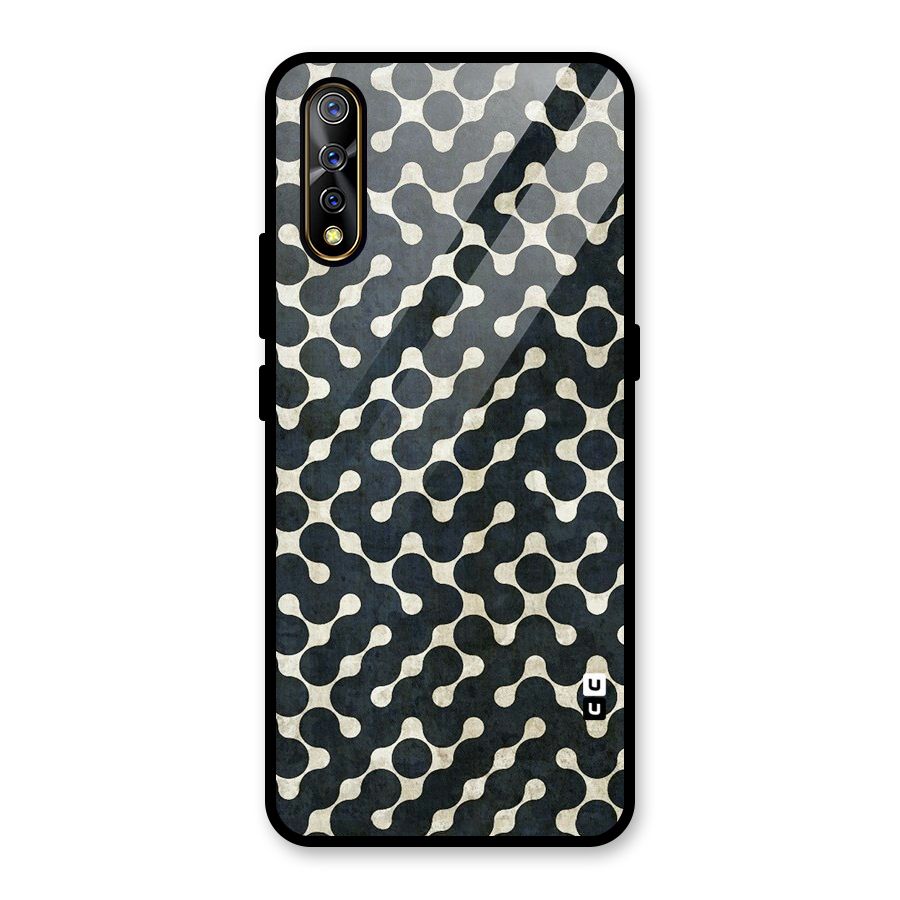 Black Maze Design Glass Back Case for Vivo S1