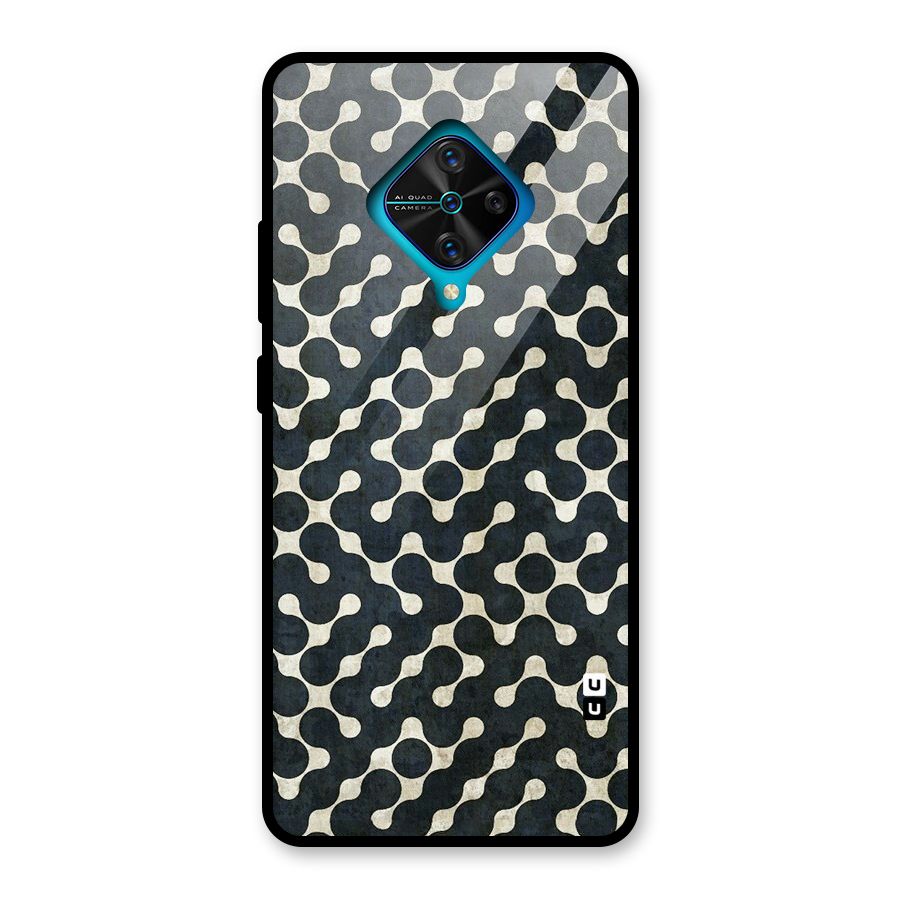Black Maze Design Glass Back Case for Vivo S1 Pro