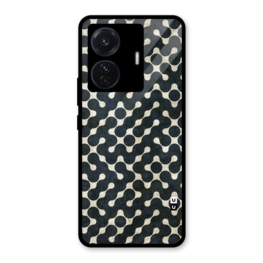 Black Maze Design Glass Back Case for Vivo T1 Pro