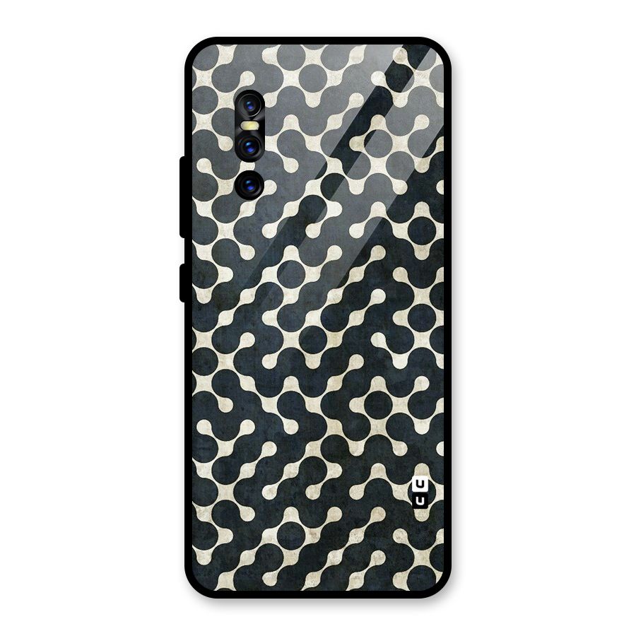 Black Maze Design Glass Back Case for Vivo V15 Pro