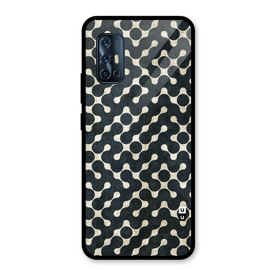 Black Maze Design Glass Back Case for Vivo V17