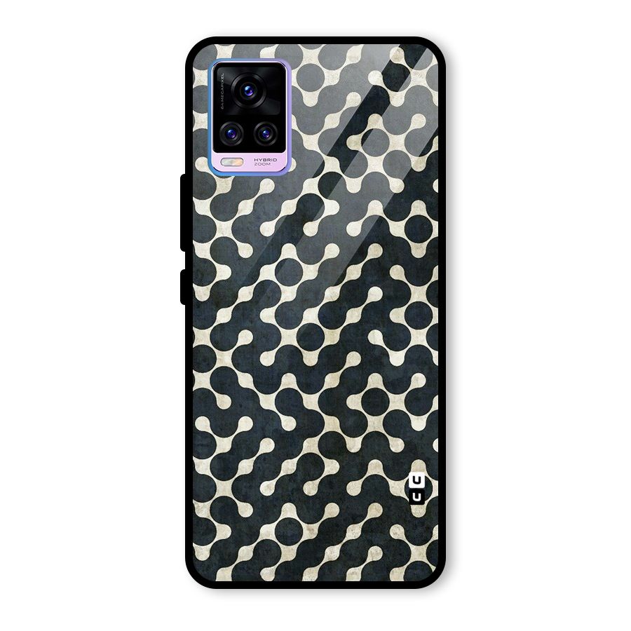 Black Maze Design Glass Back Case for Vivo V20 Pro