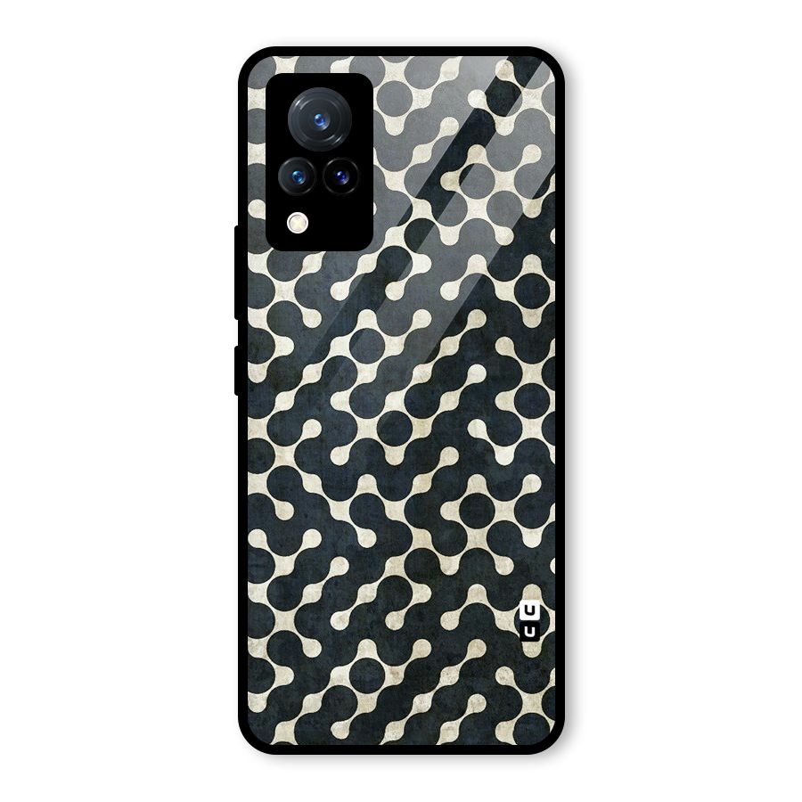 Black Maze Design Glass Back Case for Vivo V21 5G