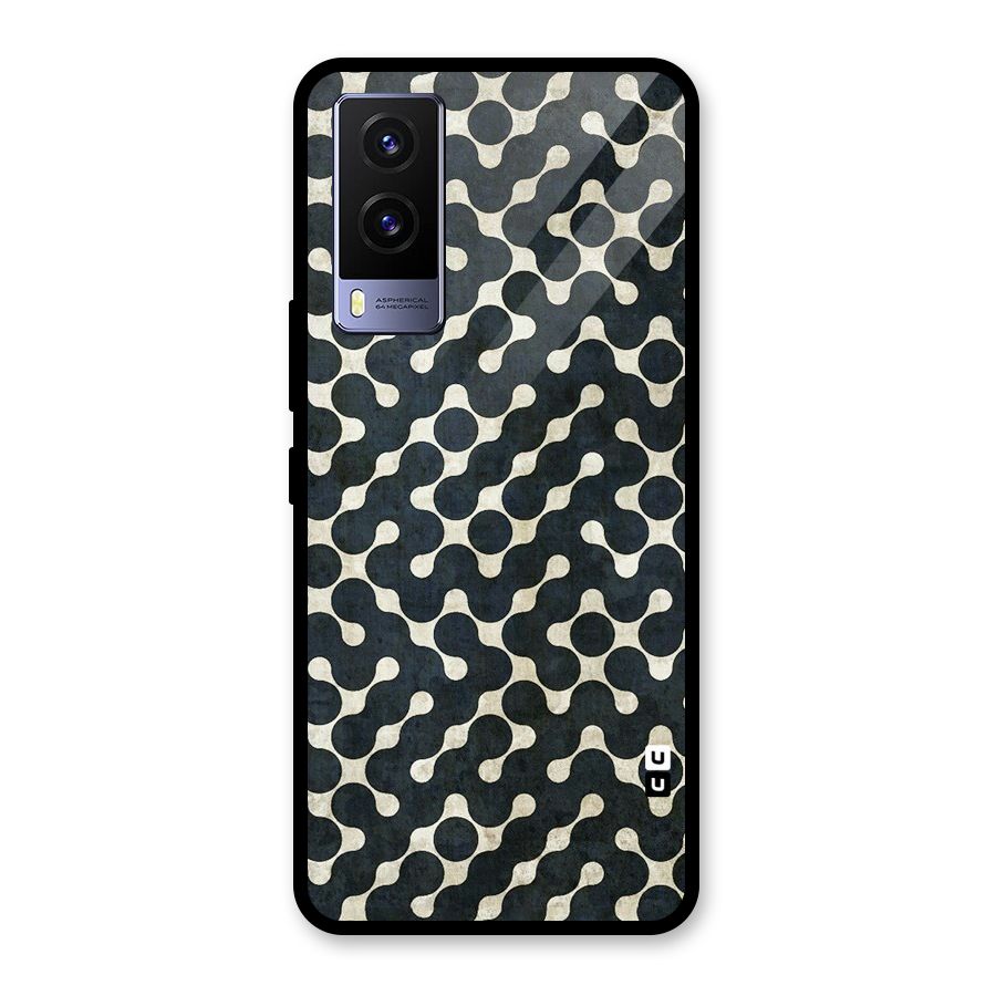 Black Maze Design Glass Back Case for Vivo V21e 5G