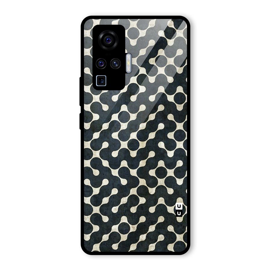 Black Maze Design Glass Back Case for Vivo X50 Pro