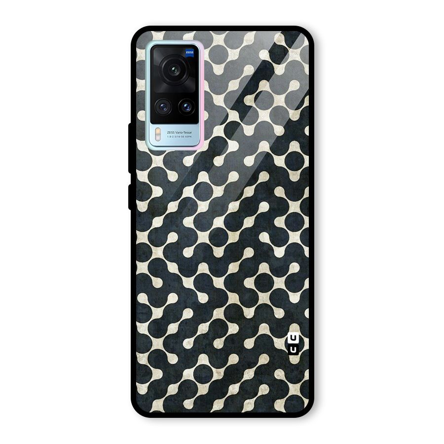 Black Maze Design Glass Back Case for Vivo X60