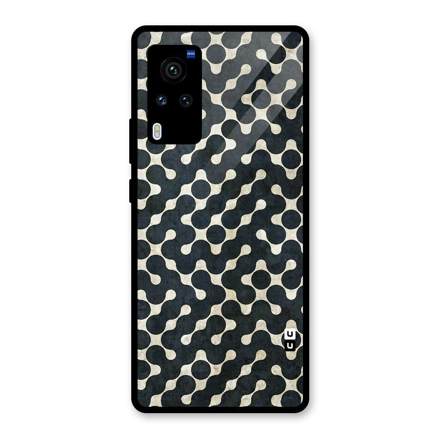 Black Maze Design Glass Back Case for Vivo X60 Pro