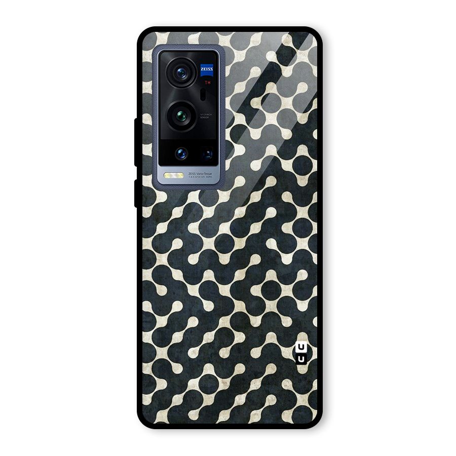 Black Maze Design Glass Back Case for Vivo X60 Pro Plus
