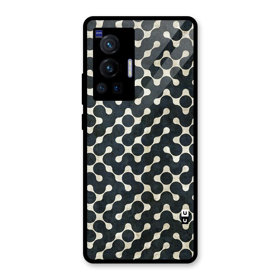 Black Maze Design Glass Back Case for Vivo X70 Pro
