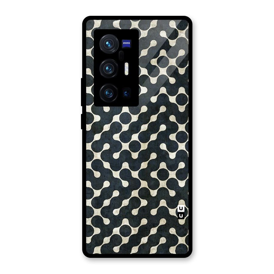 Black Maze Design Glass Back Case for Vivo X70 Pro Plus