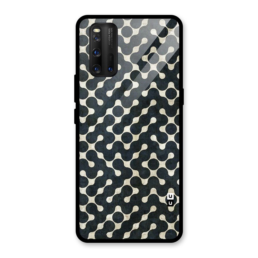 Black Maze Design Glass Back Case for Vivo iQOO 3