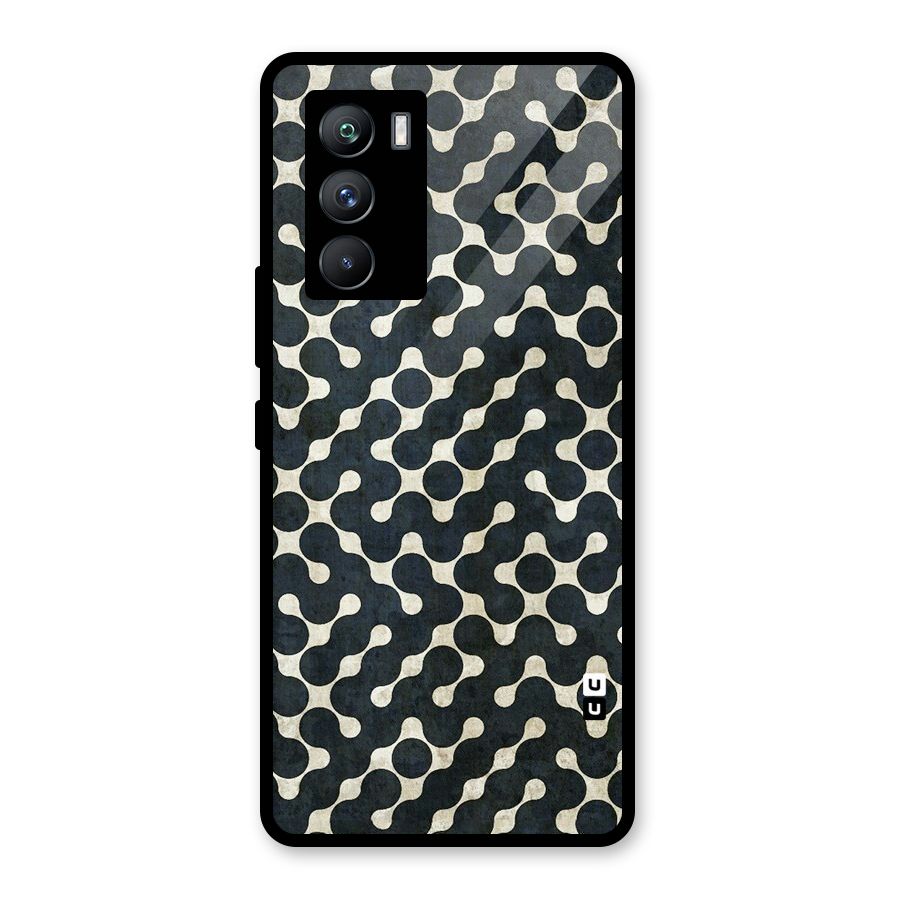 Black Maze Design Glass Back Case for Vivo iQOO 9 SE
