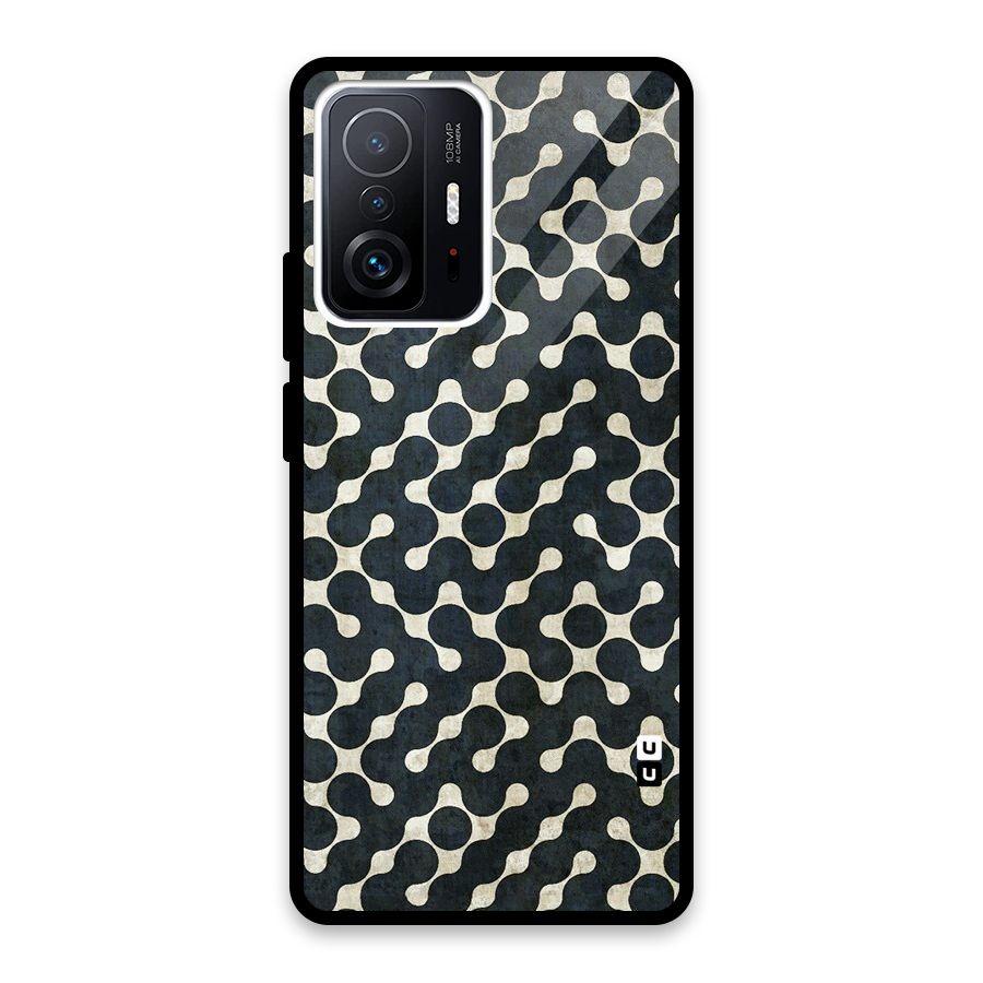 Black Maze Design Glass Back Case for Xiaomi 11T Pro