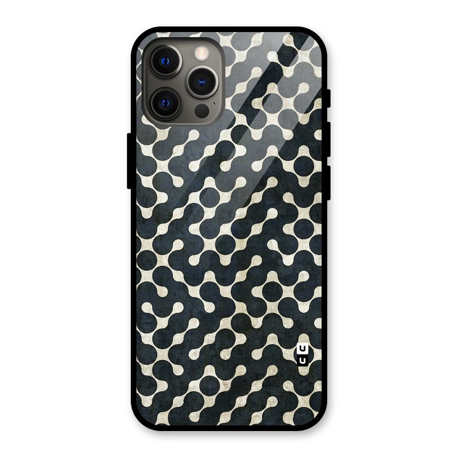 Black Maze Design Glass Back Case for iPhone 12 Pro Max