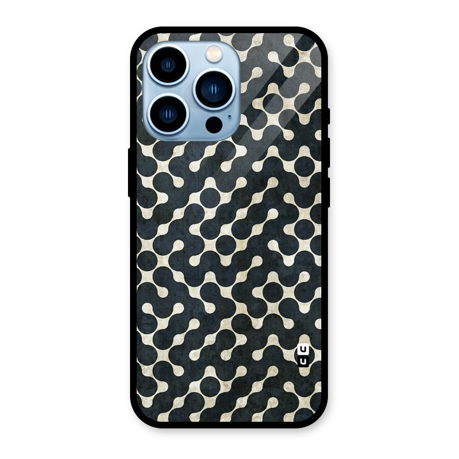 Black Maze Design Glass Back Case for iPhone 13 Pro