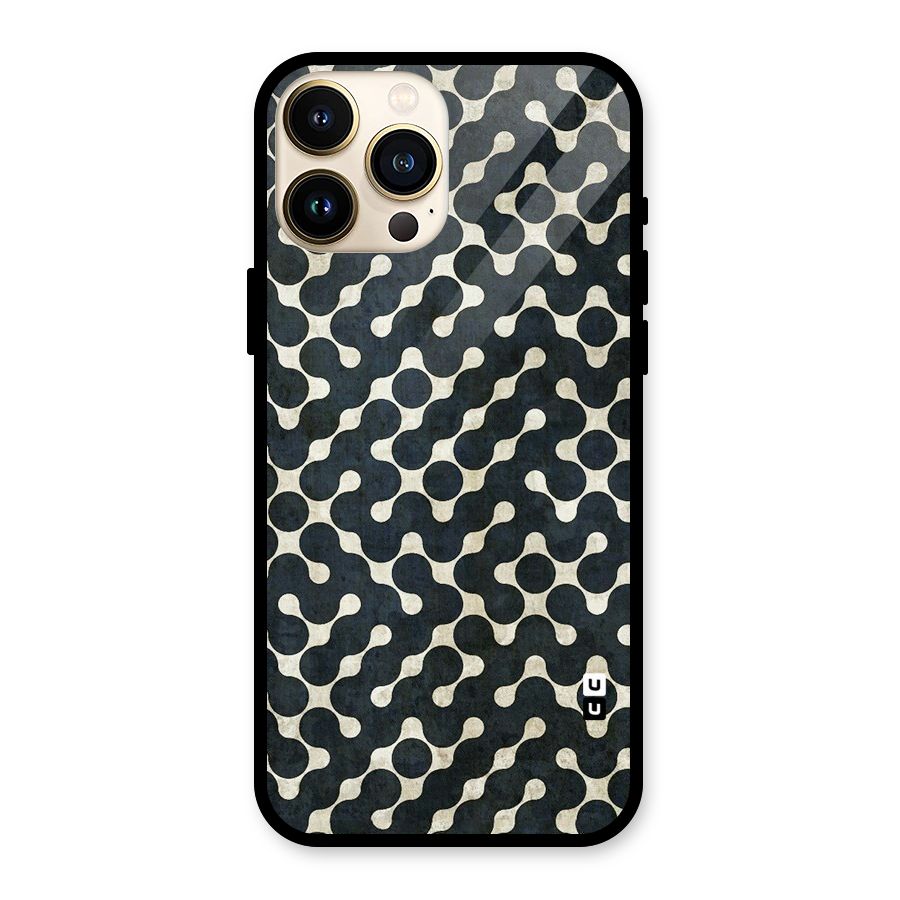 Black Maze Design Glass Back Case for iPhone 13 Pro Max