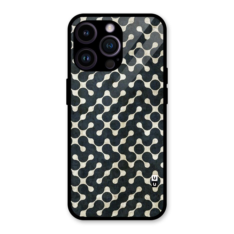 Black Maze Design Glass Back Case for iPhone 14 Pro Max