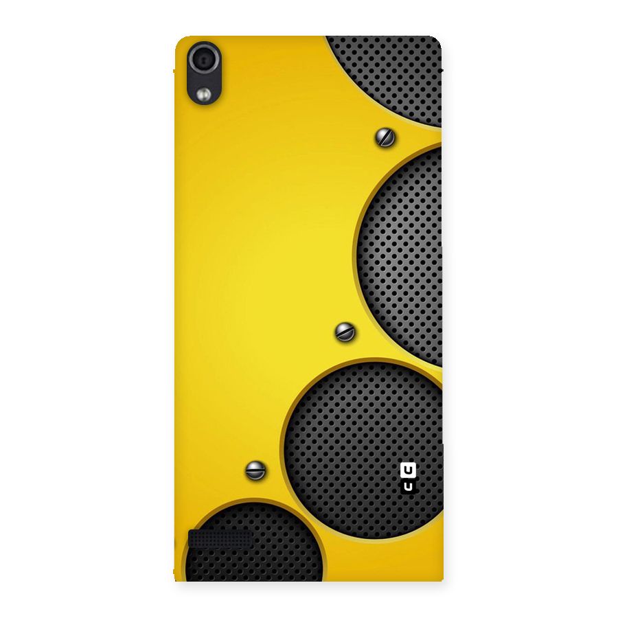 Black Net Yellow Back Case for Ascend P6