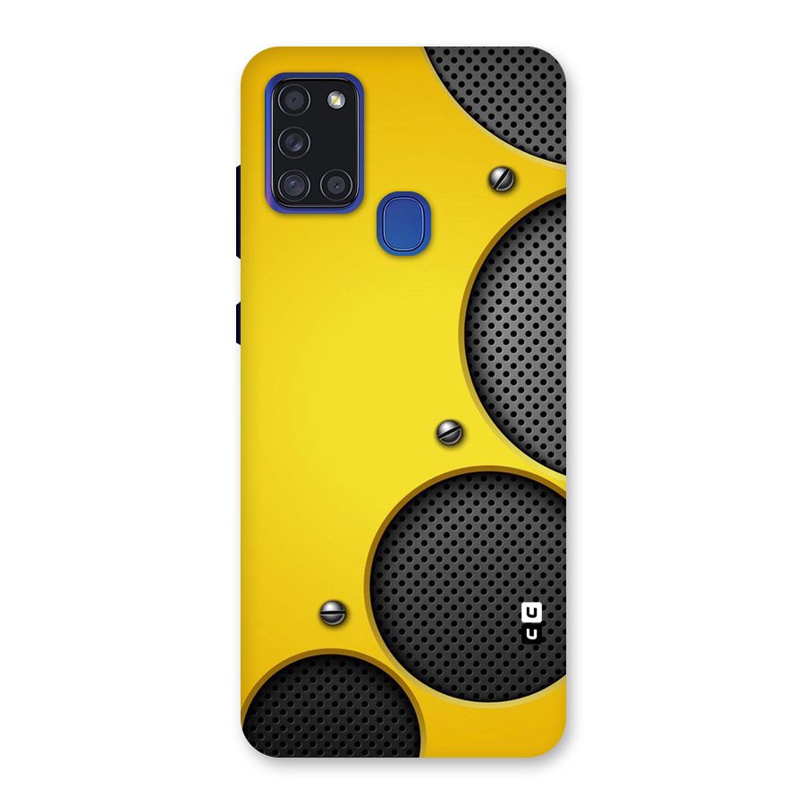 Black Net Yellow Back Case for Galaxy A21s