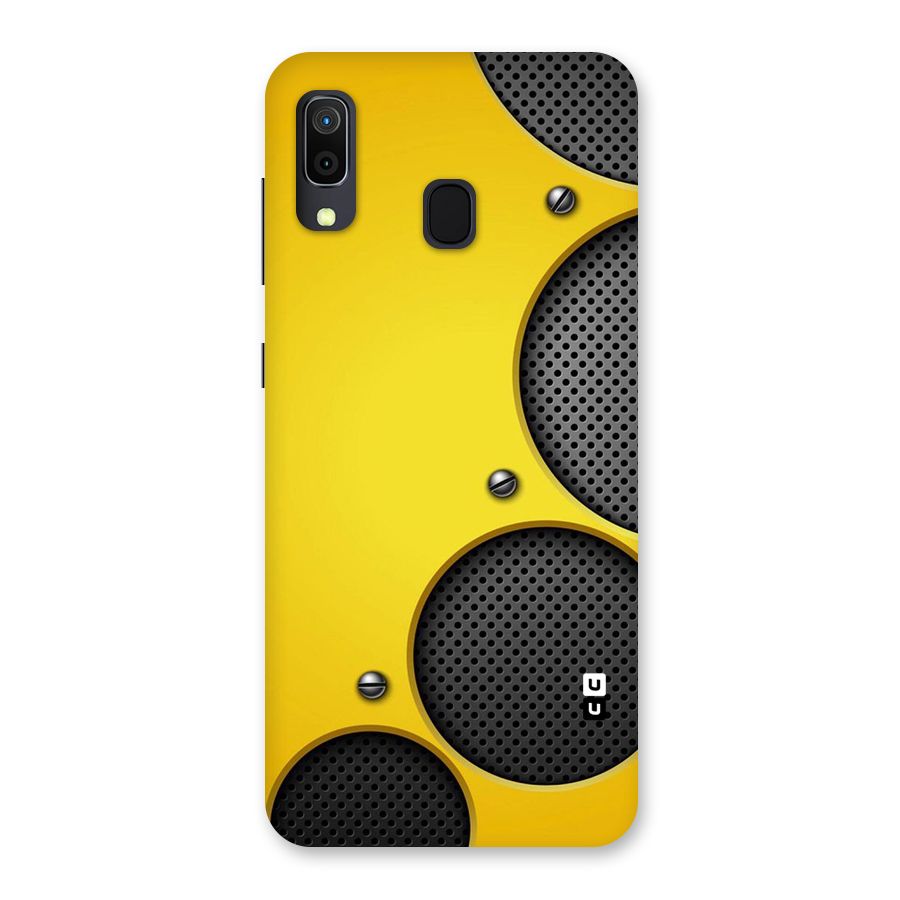 Black Net Yellow Back Case for Galaxy A30