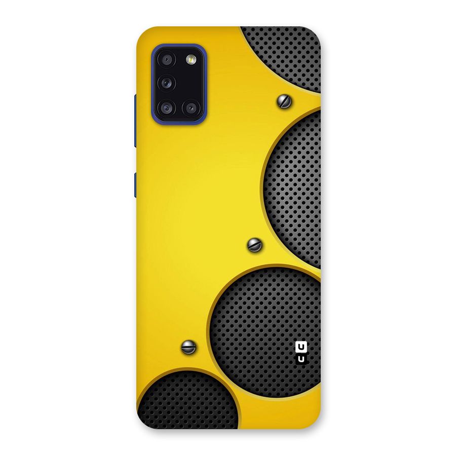 Black Net Yellow Back Case for Galaxy A31