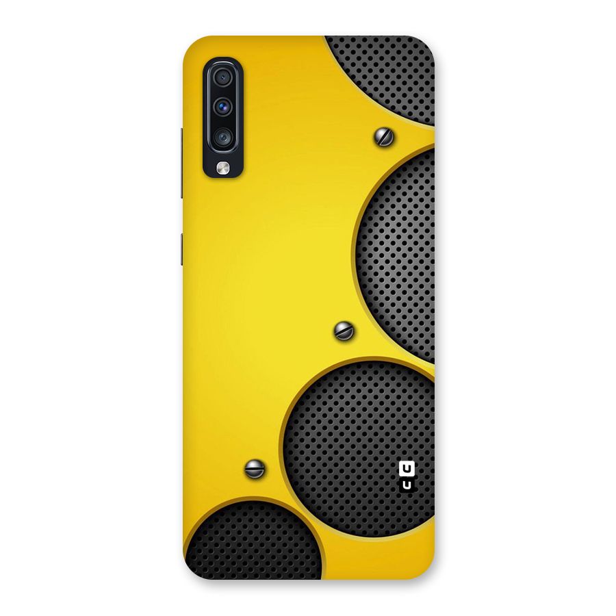 Black Net Yellow Back Case for Galaxy A70