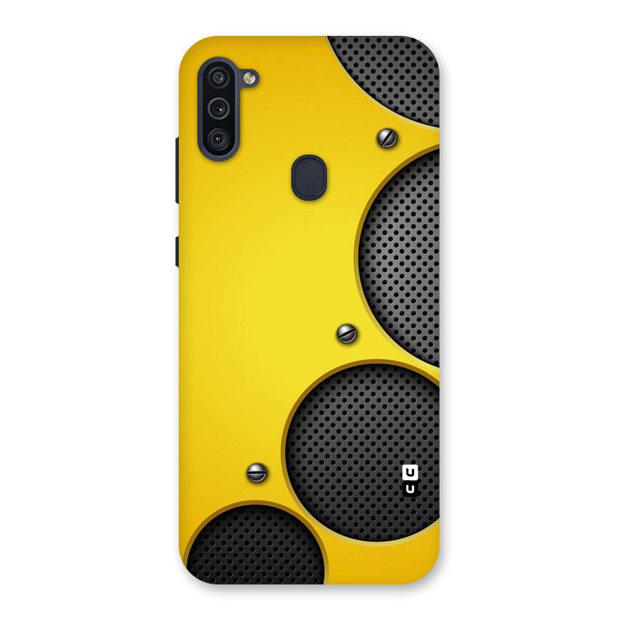 Black Net Yellow Back Case for Galaxy M11