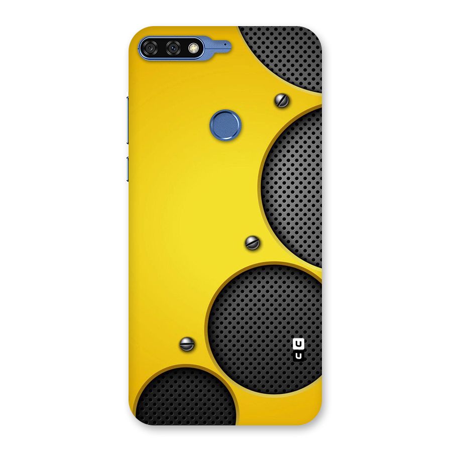 Black Net Yellow Back Case for Honor 7C