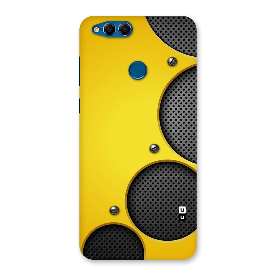 Black Net Yellow Back Case for Honor 7X