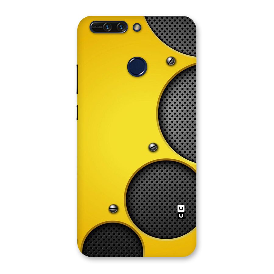 Black Net Yellow Back Case for Honor 8 Pro