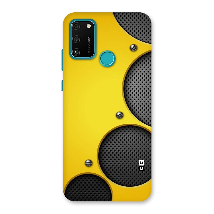Black Net Yellow Back Case for Honor 9A