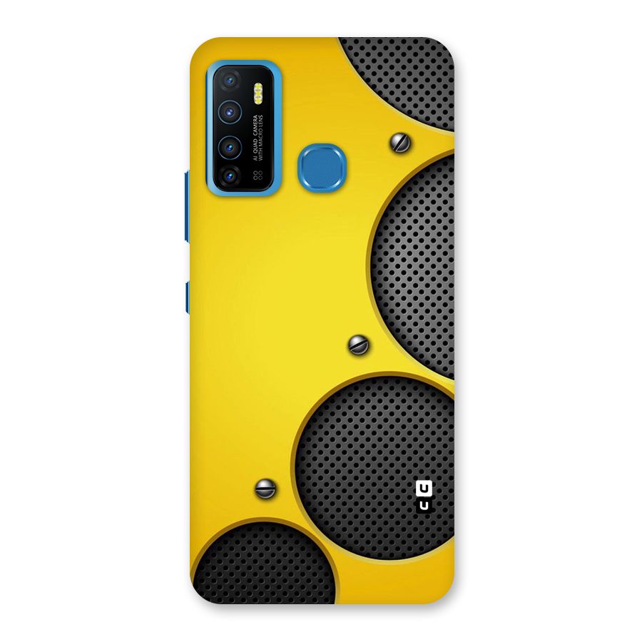 Black Net Yellow Back Case for Infinix Hot 9